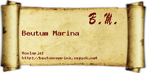 Beutum Marina névjegykártya